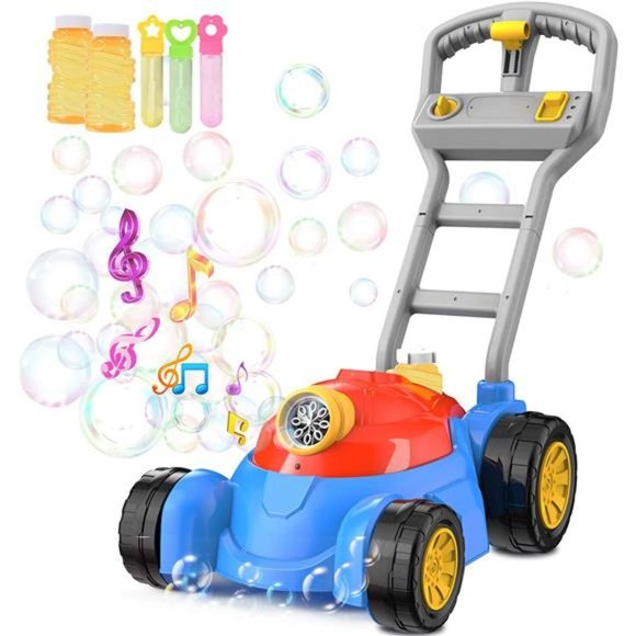 Bubble Lawn Mower, Bubble Lawn Mower for Toddlers Kids, Bubble Mower with Music - Picture 1 of 6